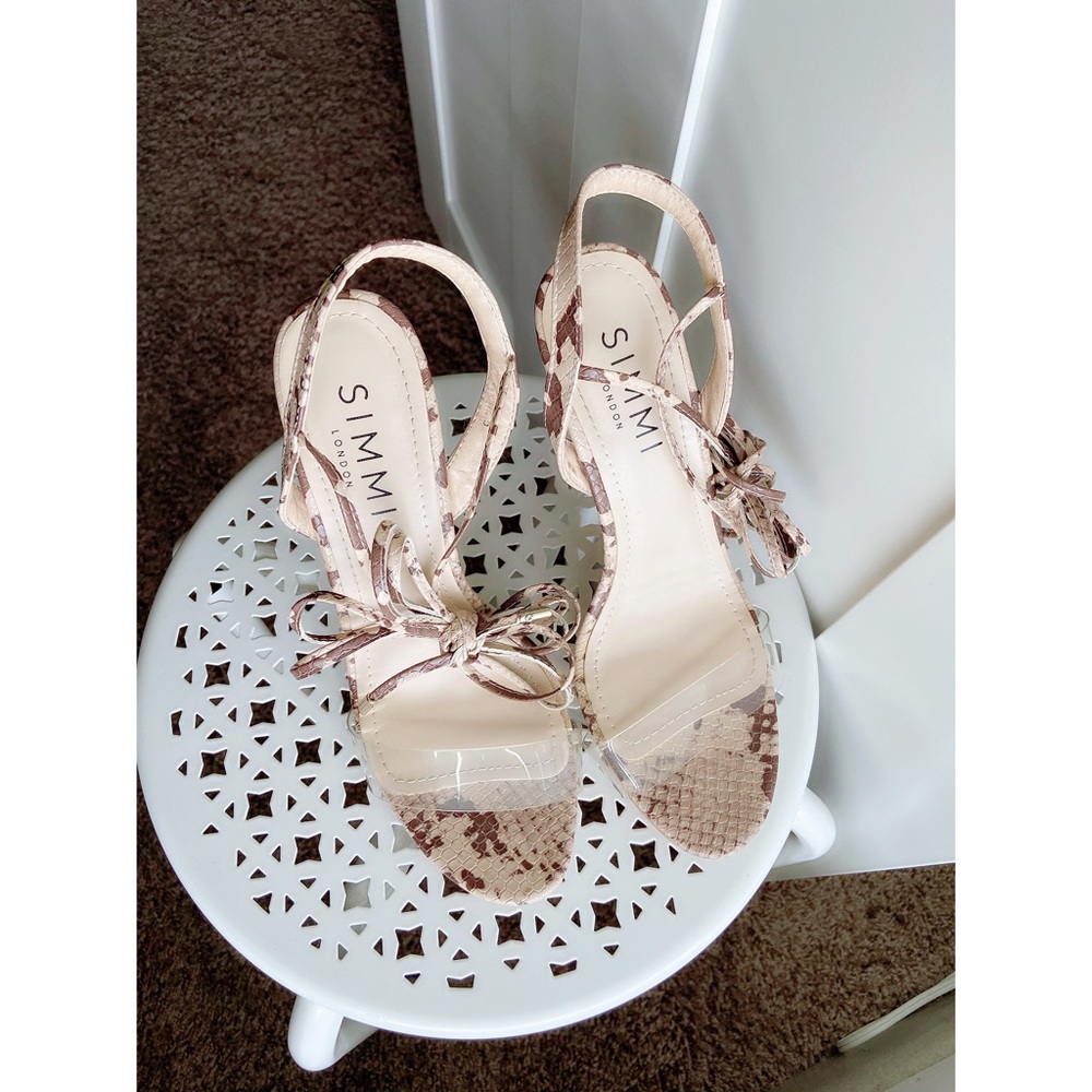 SIMMI London Clear Snakeskin Heels - Picture 7 of 8